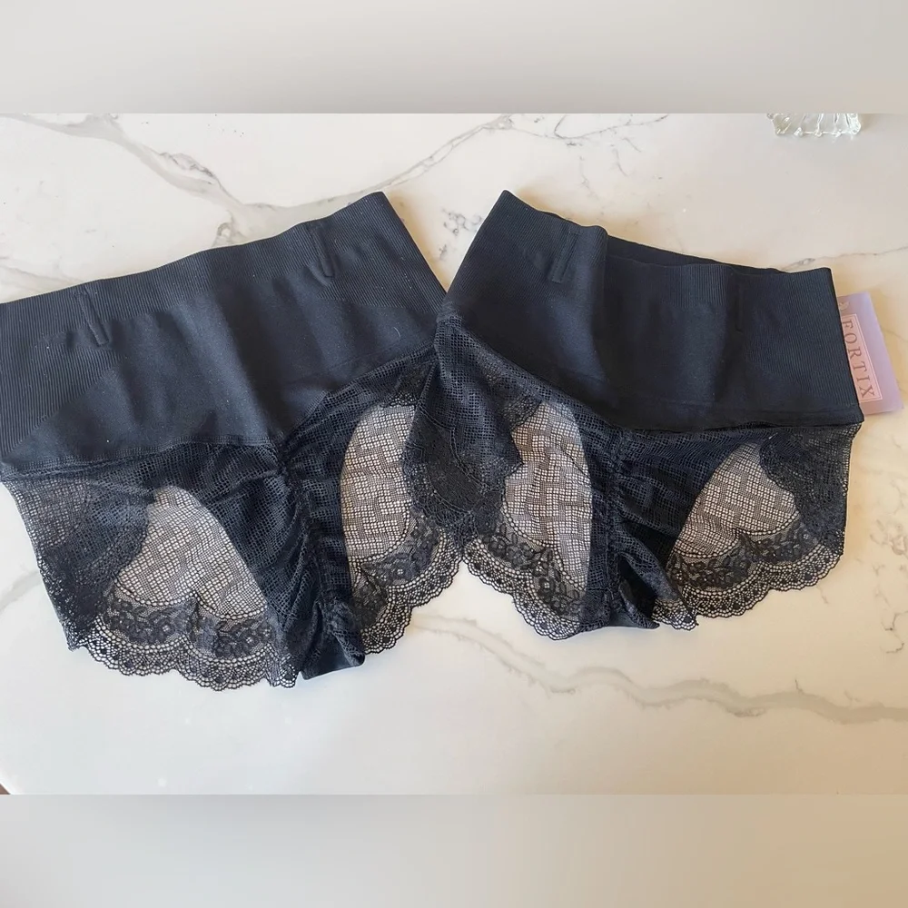 Tummy Control Underwear Shapewear Panties Briefs Lace 2 Pair NWT NEW - Size XL